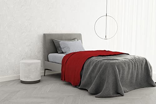 Italian Bed Linen B-CL-TC-1P-03-rosso Bettwäsche-Set, 100% Baumwolle, TRENDY CHIC, Einzelbett, Rot von Italian Bed Linen