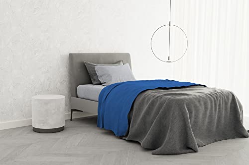 Italian Bed Linen Bettwäsche-Set, 100% Baumwolle, trendig, schick, Einzelbett, Königsblau von Italian Bed Linen