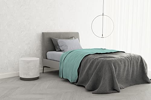 Italian Bed Linen B-CL-TC-1P-29-acqua Bettwäsche-Set, 100% Baumwolle, trendiges Chic, Einzelbett, Blaugrün von Italian Bed Linen