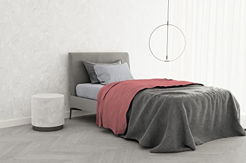 Italian Bed Linen B-CL-TC-1P-32-coral Bettwäsche 100% Baumwolle TRENDY CHIC, Einzelbett, Koralle von Italian Bed Linen