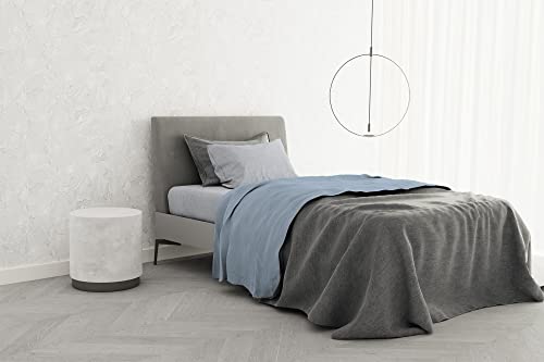 Italian Bed Linen B-CL-TC-1PM-18-azzu Trendiger Chic Bettwäsche-Set, 100% Baumwolle, Queen-Size-Größe, Hellblau von Italian Bed Linen