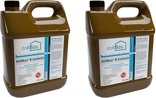 doitBau - B.Carbolin 2x10l | Environmentally friendly wood stain outside for wood impregnation made of vegetable oil | Free of PCP and lindane | Weathering protection von B-Carbolin