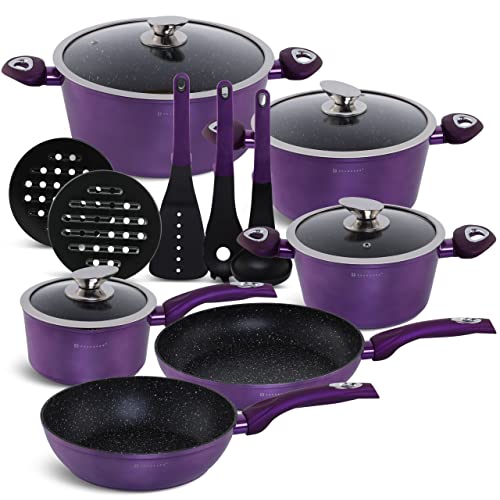 EDENBERG 15 TLG Topfset Induktion, Töpfe & Pfannen beschichtet, Kochtopf Set | induktions Töpfe Set, Kochtöpfe, Töpfe Induktion | Kochgeschirr Set, Topfset induktionsgeeignet (EB-5627) EDENBERG 15 TLG Topfset Induktion, Töpfe & Pfannen beschichtet, Kochtopf Set | induktions Töpfe Set, Kochtöpfe, Töpfe Induktion | Kochgeschirr Set, Topfset induktionsgeeignet (EB-5627) von Edenberg