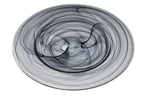 B'GHEST Set mit 6 Atlas Platzteller, Farbe Alabaster, transparent, Schwarz: Maße: Ø 33 cm. von B'GHEST