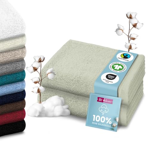 B!HOME 2er Set Premium Saunatücher [100% Baumwolle] 90x200 cm, hellgrün / 2 große XXL Saunahandtücher Weich, Saugstark & Pflegeleicht/Badetuch Perfekt für Bad, Strand & Reisen/Damen & Herren von B!HOME