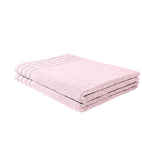 B!HOME 2er Set Saunatücher XXL Liegetuch Badetuch rosa 80x200 Frottier Baumwolle von B!HOME