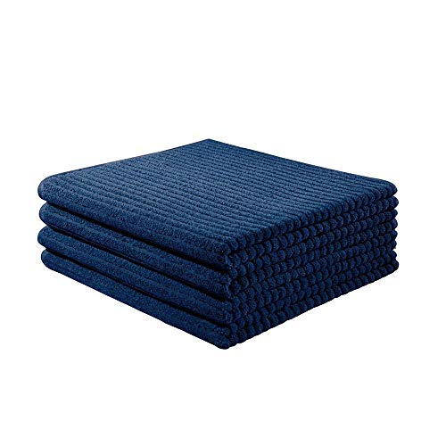 B!HOME 4er Set Duschtücher Line dunkelblau 70x140 von B!HOME