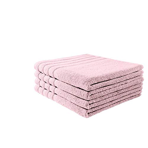 B!HOME 4er Set Duschtücher rosa 70x140 Frottier Baumwolle von B!HOME