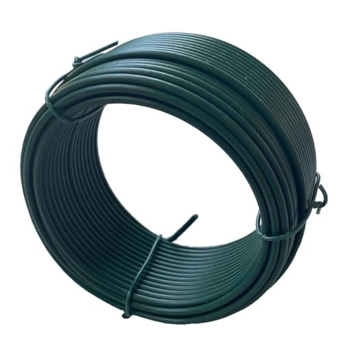 B!HOME Spanndraht [grün 2,6 mm, 15,3 m] verzinkter und kunststoffbeschichteter Draht (rostfrei) für Maschendrahtzaun & Zaunbefestigung von B!HOME