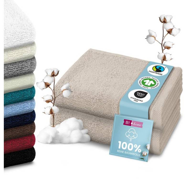 B!HOME Handtücher Set Saunatücher, Duschtücher, Gästehandtücher 100% Baumwolle, (Spar-Set, 2-St), flauschig saugfähig Frottee weich von B!HOME