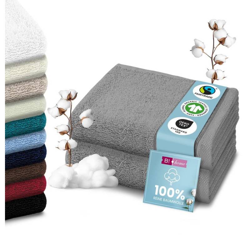 B!HOME Handtücher Set Saunatücher, Duschtücher, Gästehandtücher 100% Baumwolle, (Spar-Set, 2-St), flauschig saugfähig Frottee weich von B!HOME