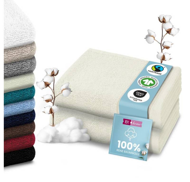 B!HOME Handtücher Set Saunatücher, Duschtücher, Gästehandtücher 100% Baumwolle, (Spar-Set, 2-St), flauschig saugfähig Frottee weich von B!HOME
