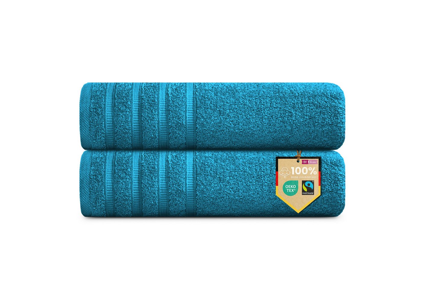 B!HOME Handtücher Set Saunatücher, Duschtücher, Gästehandtücher 100% Baumwolle, (Spar-Set, 2-St), flauschig saugfähig Frottee weich von B!HOME