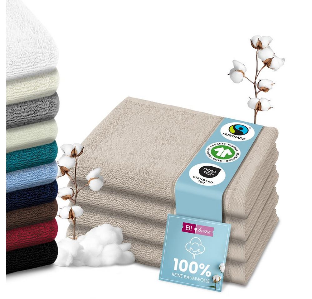 B!HOME Handtücher Set Saunatücher, Duschtücher, Gästehandtücher 100% Baumwolle, (Spar-Set, 4-St), flauschig saugfähig Frottee weich von B!HOME