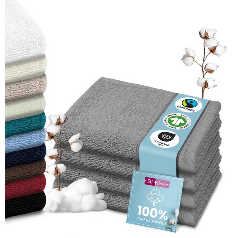 B!HOME Handtücher Set Saunatücher, Duschtücher, Gästehandtücher 100% Baumwolle, (Spar-Set, 4-St), flauschig saugfähig Frottee weich von B!HOME