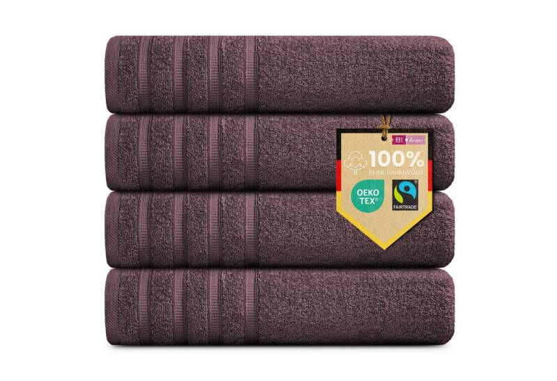 B!HOME Handtücher Set Saunatücher, Duschtücher, Gästehandtücher 100% Baumwolle, (Spar-Set, 4-St), flauschig saugfähig Frottee weich von B!HOME