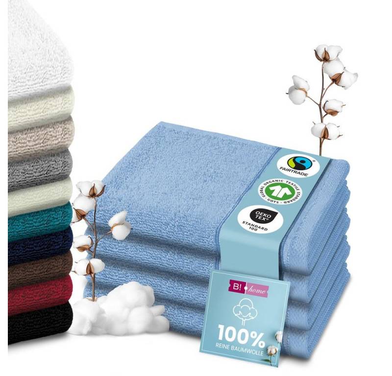 B!HOME Handtücher Set Saunatücher, Duschtücher, Gästehandtücher 100% Baumwolle, (Spar-Set, 4-St), flauschig saugfähig Frottee weich von B!HOME