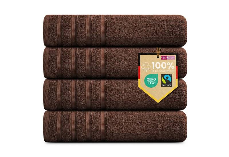 B!HOME Handtücher Set Saunatücher, Duschtücher, Gästehandtücher 100% Baumwolle, (Spar-Set, 4-St), flauschig saugfähig Frottee weich von B!HOME