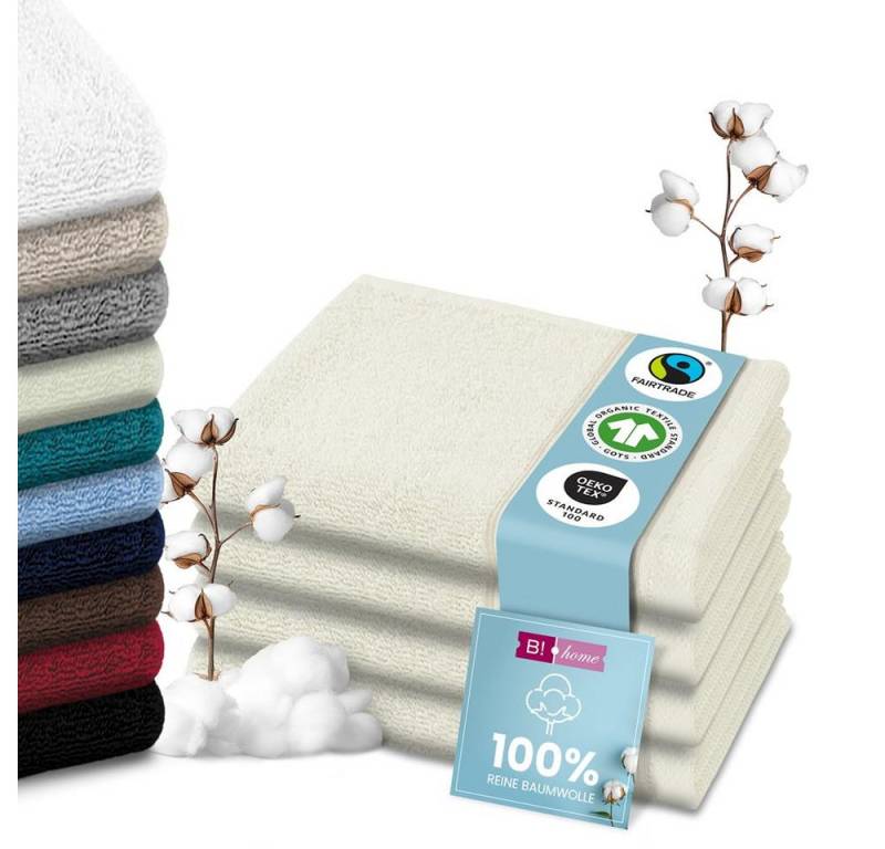 B!HOME Handtücher Set Saunatücher, Duschtücher, Gästehandtücher 100% Baumwolle, (Spar-Set, 4-St), flauschig saugfähig Frottee weich von B!HOME