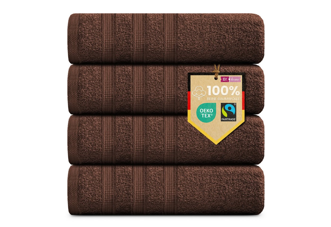 B!HOME Handtücher Set Saunatücher, Duschtücher, Gästehandtücher 100% Baumwolle, (Spar-Set, 4-St), flauschig saugfähig Frottee weich von B!HOME