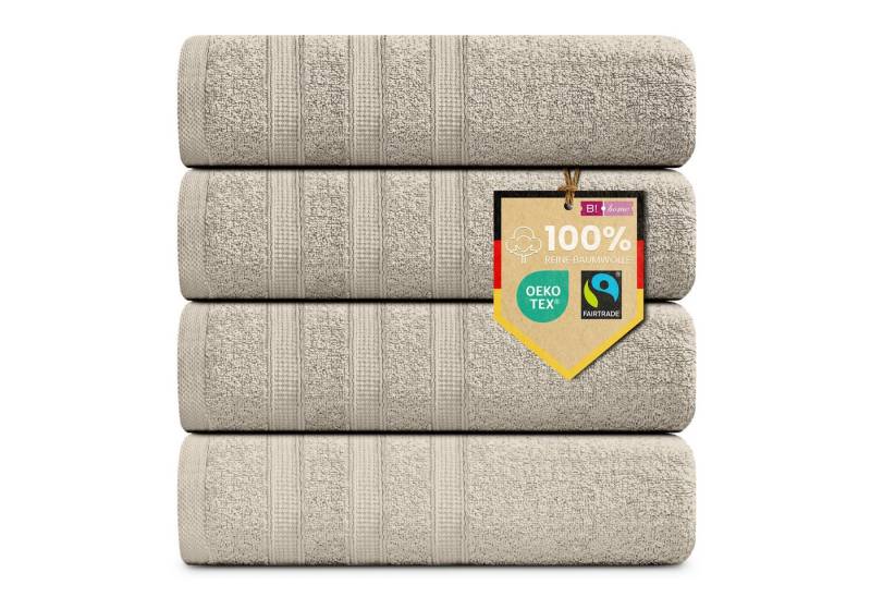 B!HOME Handtücher Set Saunatücher, Duschtücher, Gästehandtücher 100% Baumwolle, (Spar-Set, 4-St), flauschig saugfähig Frottee weich von B!HOME