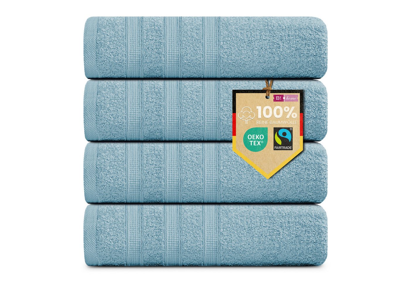 B!HOME Handtücher Set Saunatücher, Duschtücher, Gästehandtücher 100% Baumwolle, (Spar-Set, 4-St), flauschig saugfähig Frottee weich von B!HOME