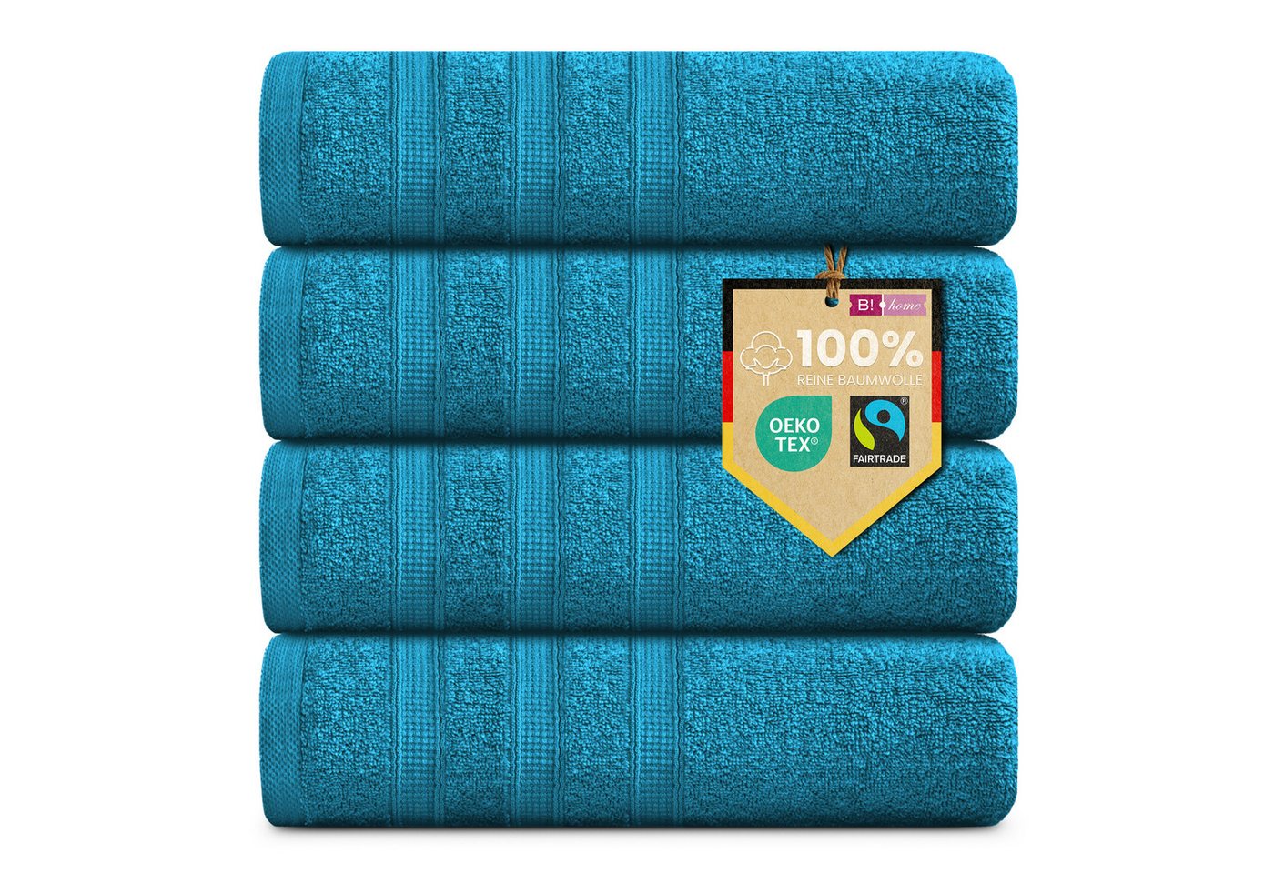 B!HOME Handtücher Set Saunatücher, Duschtücher, Gästehandtücher 100% Baumwolle, (Spar-Set, 4-St), flauschig saugfähig Frottee weich von B!HOME