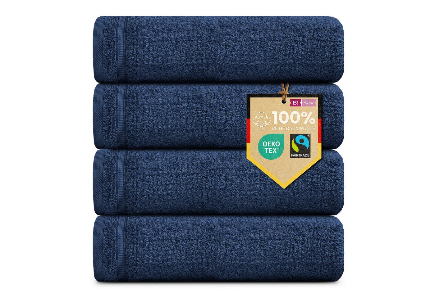 B!HOME Handtücher Set Saunatücher, Duschtücher, Gästehandtücher 100% Baumwolle, (Spar-Set, 4-St), flauschig saugfähig Frottee weich von B!HOME