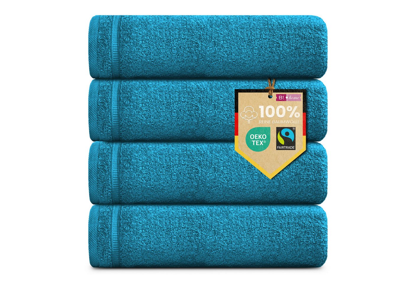 B!HOME Handtücher Set Saunatücher, Duschtücher, Gästehandtücher 100% Baumwolle, (Spar-Set, 4-St), flauschig saugfähig Frottee weich von B!HOME