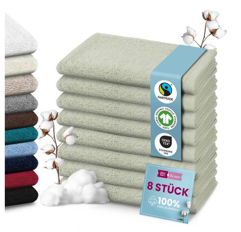B!HOME Handtücher Set Saunatücher, Duschtücher, Gästehandtücher 100% Baumwolle, (Spar-Set, 8-St), flauschig saugfähig Frottee weich von B!HOME