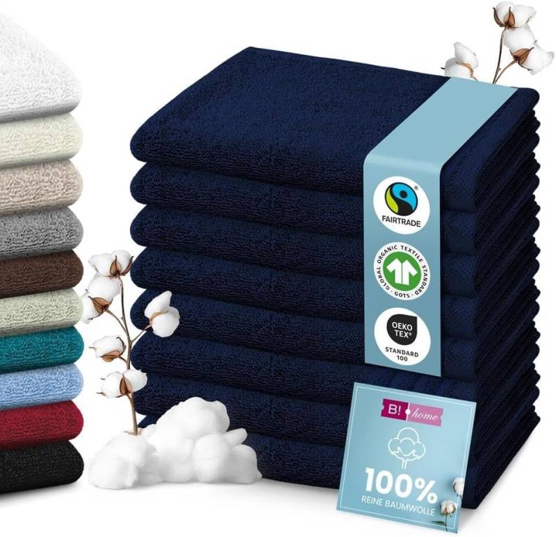 B!HOME Handtücher Set Saunatücher, Duschtücher, Gästehandtücher 100% Baumwolle, (Spar-Set, 8-St), flauschig saugfähig Frottee weich von B!HOME