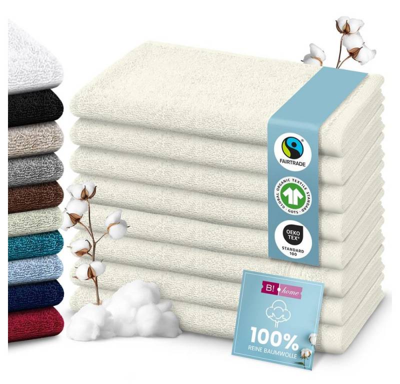 B!HOME Handtücher Set Saunatücher, Duschtücher, Gästehandtücher 100% Baumwolle, (Spar-Set, 8-St), flauschig saugfähig Frottee weich von B!HOME