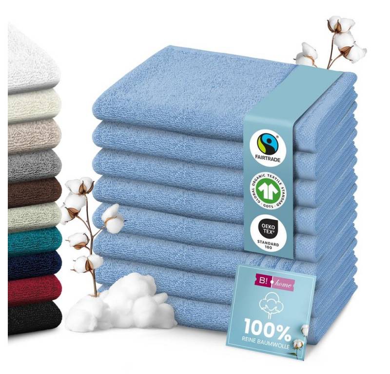 B!HOME Handtücher Set Saunatücher, Duschtücher, Gästehandtücher 100% Baumwolle, (Spar-Set, 8-St), flauschig saugfähig Frottee weich von B!HOME
