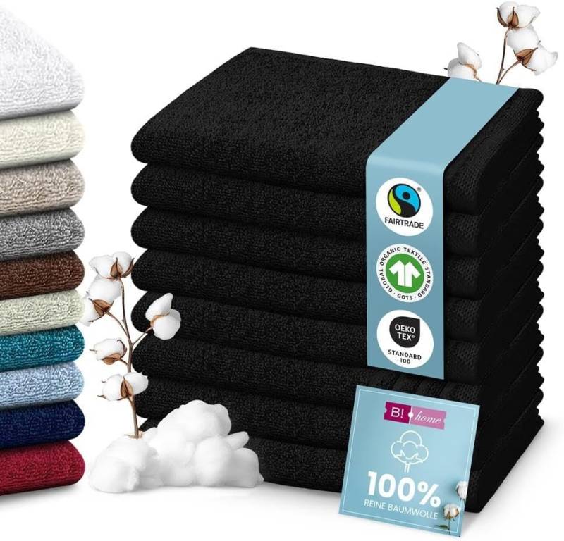 B!HOME Handtücher Set Saunatücher, Duschtücher, Gästehandtücher 100% Baumwolle, (Spar-Set, 8-St), flauschig saugfähig Frottee weich von B!HOME