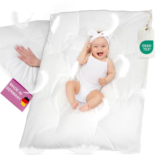 B!HOME Sommerdecke 100% Daunen Baby 100x135cm (200g) Kinder Bezug 100% Baumwolle Decke Sommerbett Bettdecke Steppbett Steppdecke Kinderbett von B!HOME