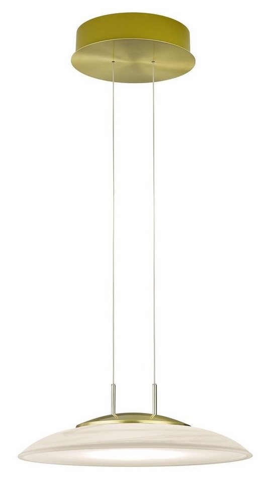 B-LEUCHTEN LED Pendelleuchte FINDUS, Messingfarben, Weiß, Metall, H 150 cm, Dimmfunktion, LED fest integriert, Warmweiß, Hängeleuchte, Hängelampe von B-LEUCHTEN