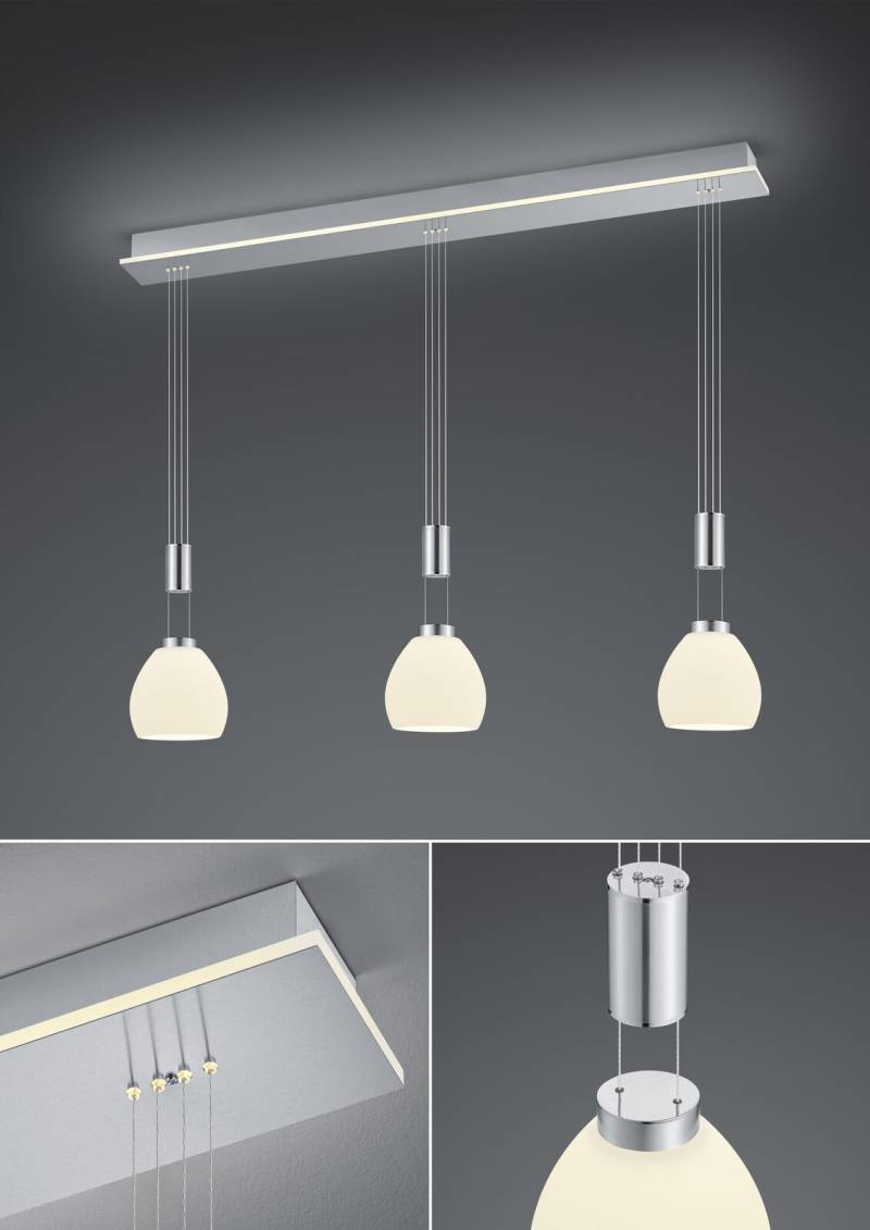 B-Leuchten LED-Pendelleuchte in Nickel matt mit Chrom abgesetzt von B-Leuchten