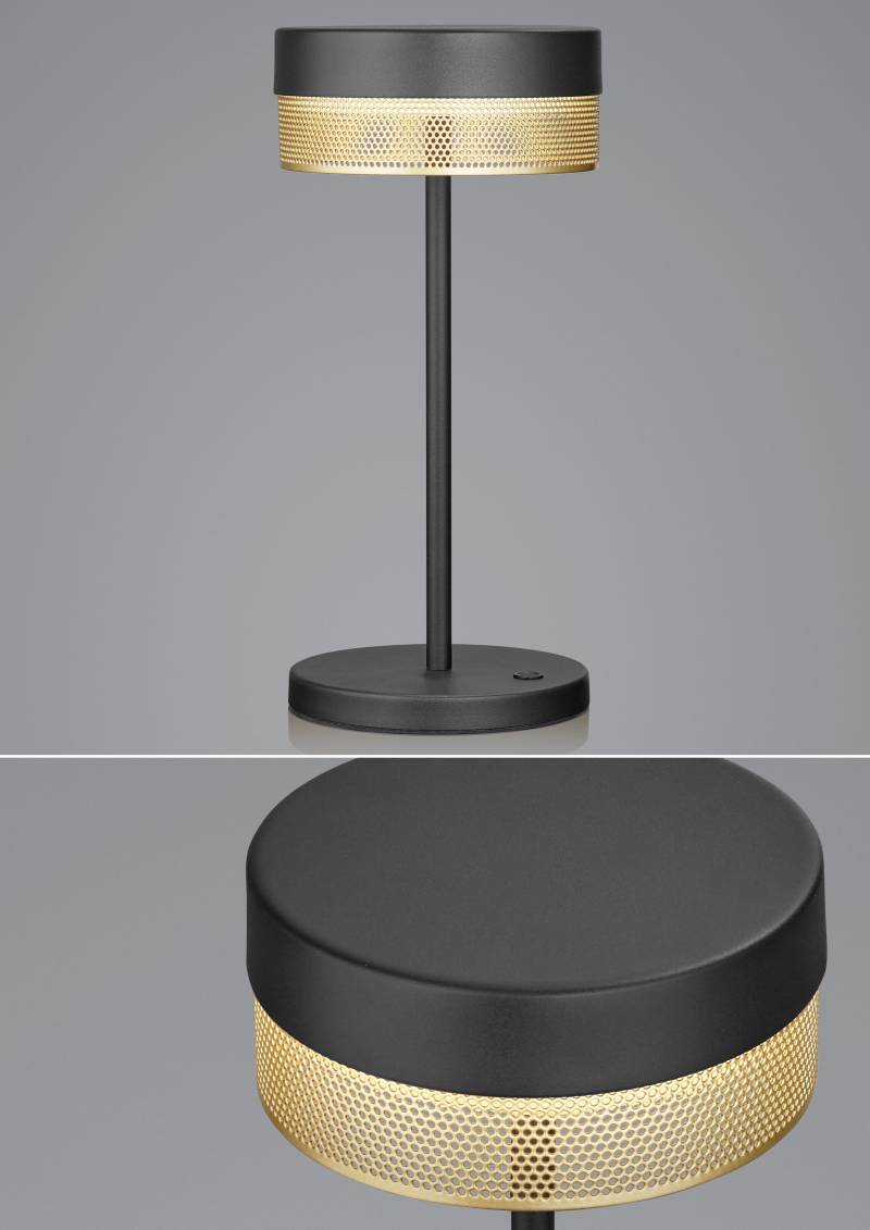 B-Leuchten Mobilleuchte Mesh 1-flg. in schwarz/gold von B-Leuchten