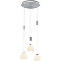 HELL Sam LED Pendelleuchte, 3-flg., mit Rondell Nickel matt / Chrom von HELL