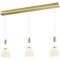 HELL Sam LED Pendelleuchte, 3-flg. Messing matt / blank von HELL