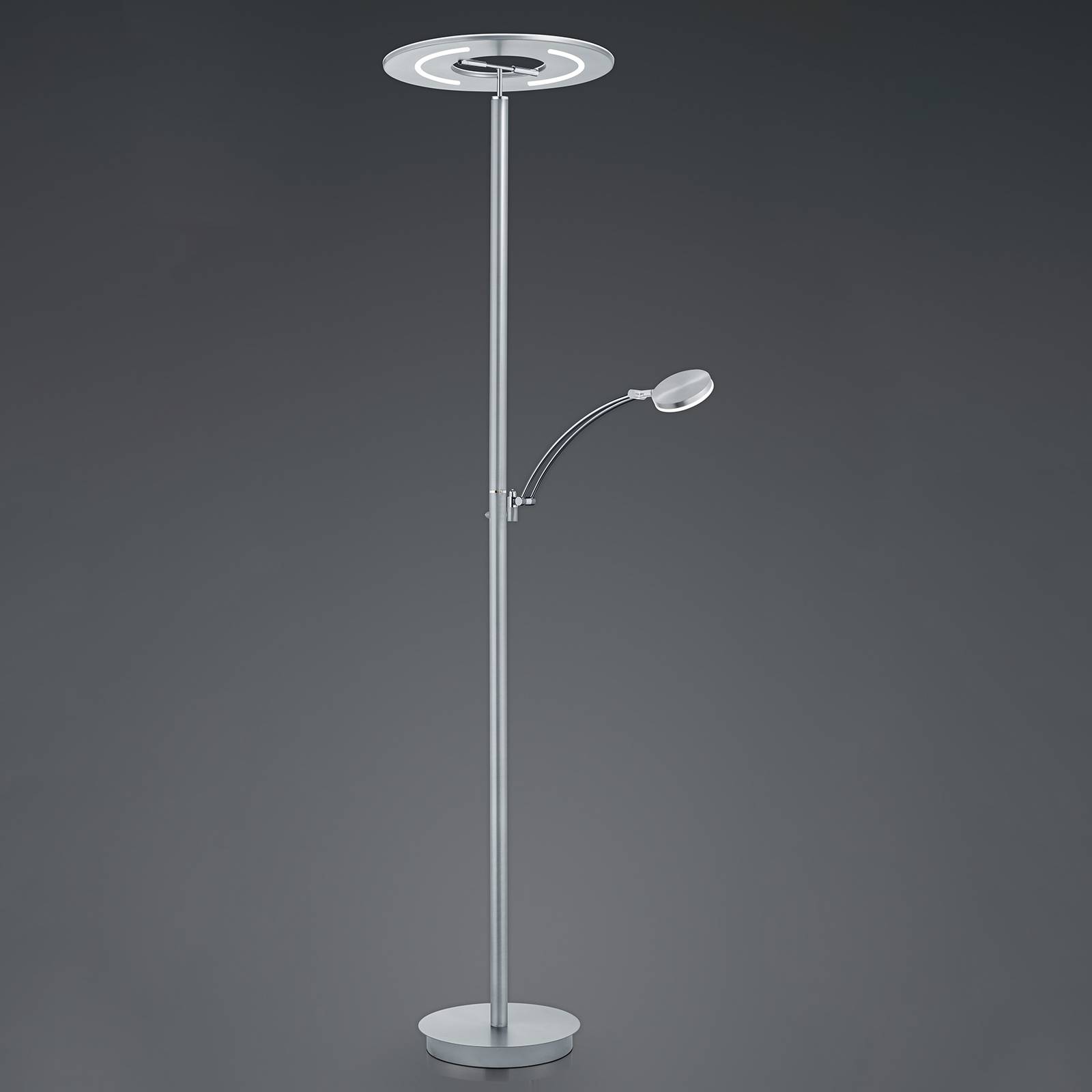 LED-Stehleuchte Monti aus Nickel, Leselampe, CCT von HELL