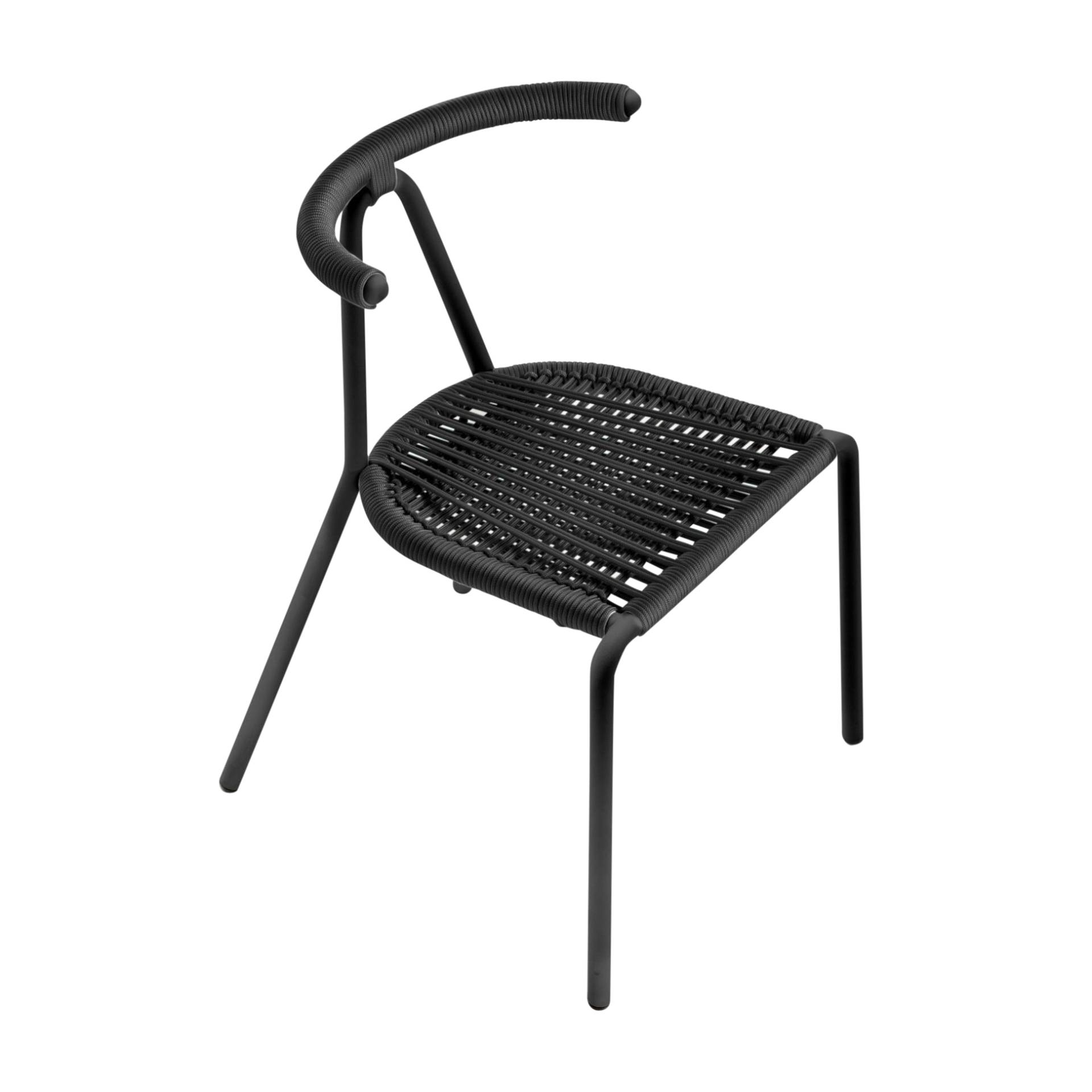 B-Line - Toro Stuhl Sitzfäche geflochten - schwarz/geflochtene Schnüre/BxHxT 55x73,5x54cm/Gestell schwarz von B-Line