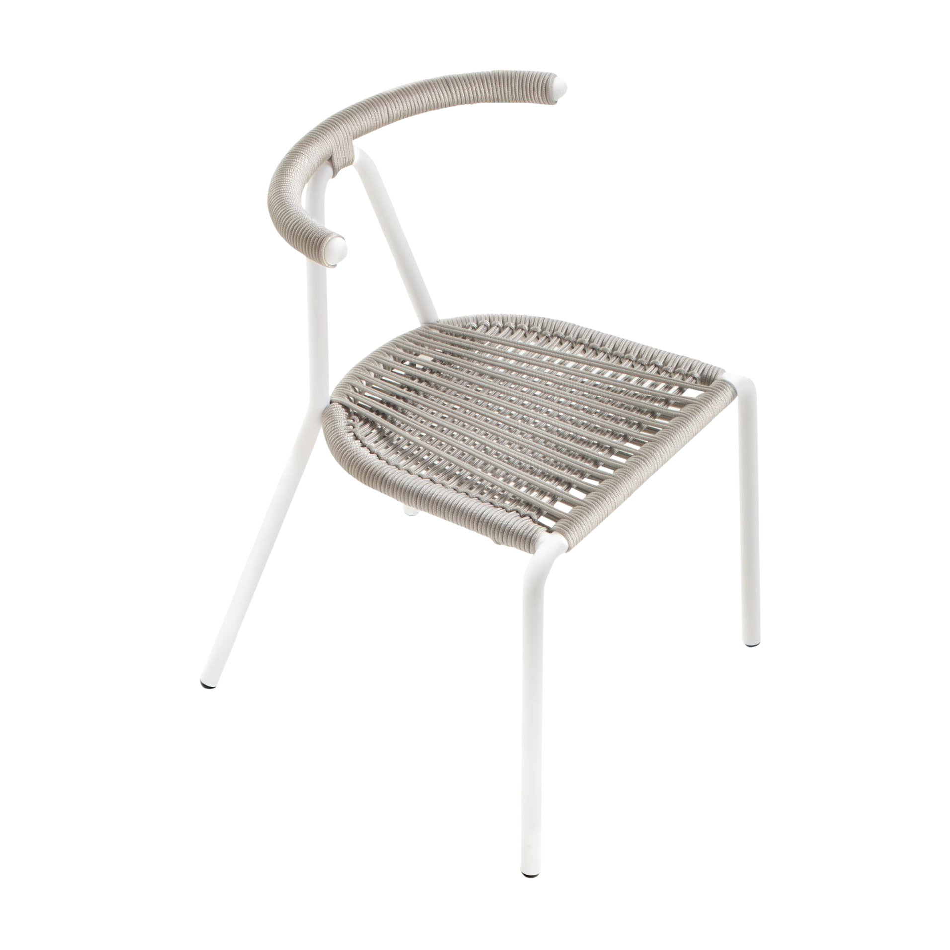 B-Line - Toro Stuhl Sitzfäche geflochten - stein/geflochtene Schnüre/BxHxT 55x73,5x54cm/Gestell weiß von B-Line