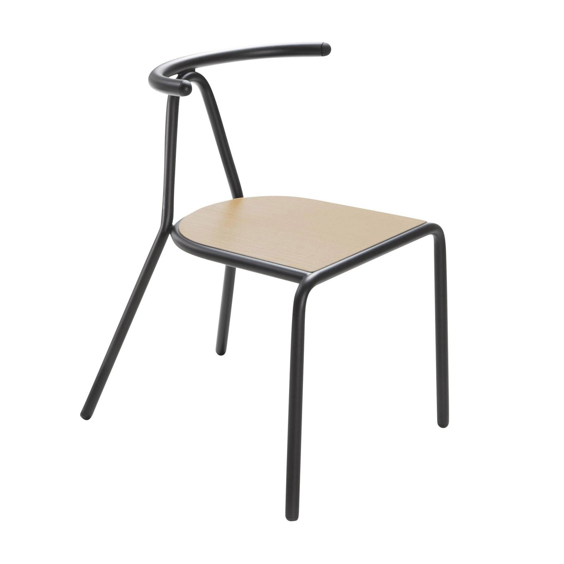 B-Line - Toro Stuhl Sitzfläche Esche - Esche/Gestell schwarz/BxHxT 55x73,5x54cm von B-Line