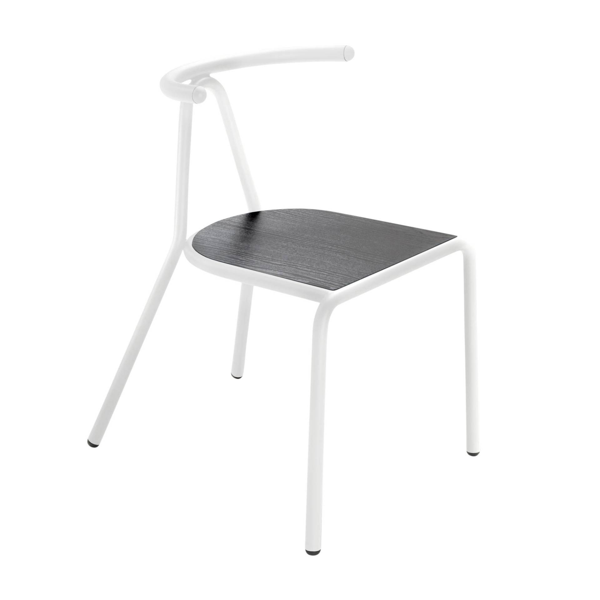 B-Line - Toro Stuhl Sitzfläche Esche - Esche schwarz/mit schwarzem Anstrich/Gestell weiß/BxHxT 55x73,5x54cm von B-Line