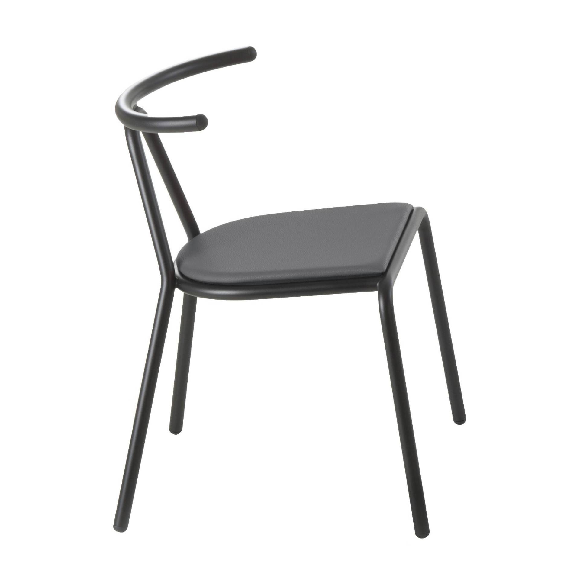 B-Line - Toro Stuhl Sitzfläche Platinum Flukso - anthrazit/Sitzfläche: Platinum Flukso/Gestell schwarz/BxHxT 55x73,5x54cm von B-Line