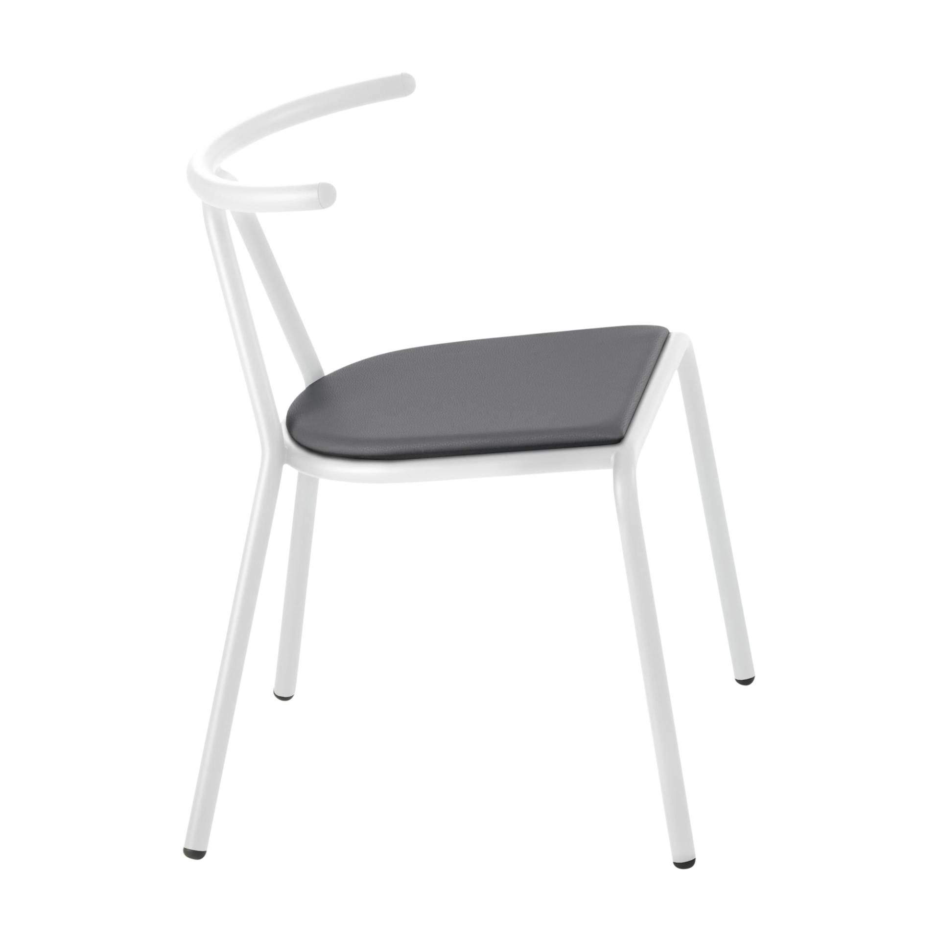 B-Line - Toro Stuhl Sitzfläche Platinum Flukso - anthrazit/Sitzfläche: Platinum Flukso/Gestell weiß/BxHxT 55x73,5x54cm von B-Line
