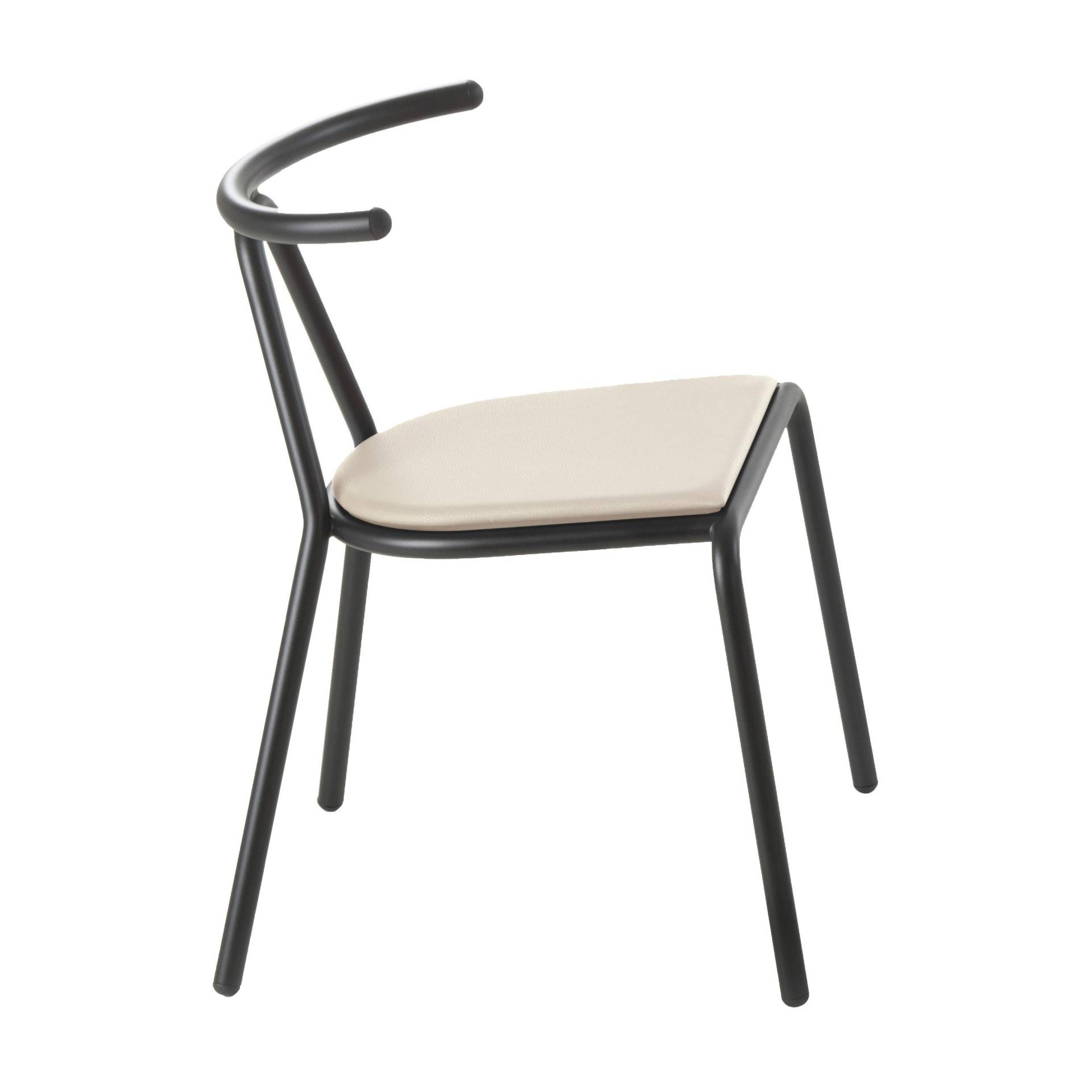 B-Line - Toro Stuhl Sitzfläche Platinum Flukso - beige/Sitzfläche: Platinum Flukso/Gestell schwarz/BxHxT 55x73,5x54cm von B-Line