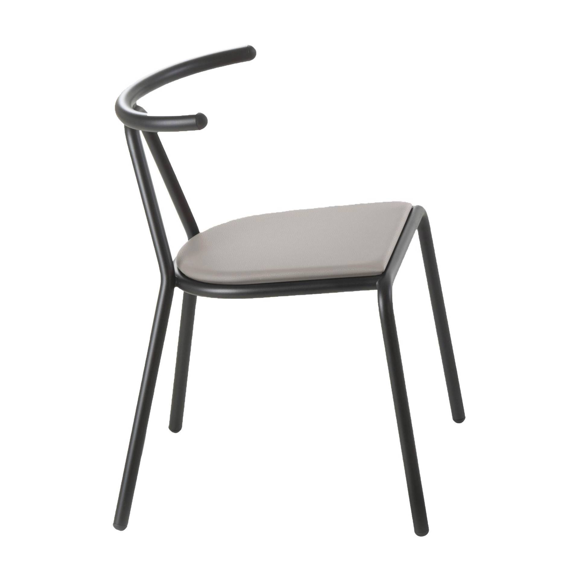 B-Line - Toro Stuhl Sitzfläche Platinum Flukso - grau/Sitzfläche: Platinum Flukso/Gestell schwarz/BxHxT 55x73,5x54cm von B-Line