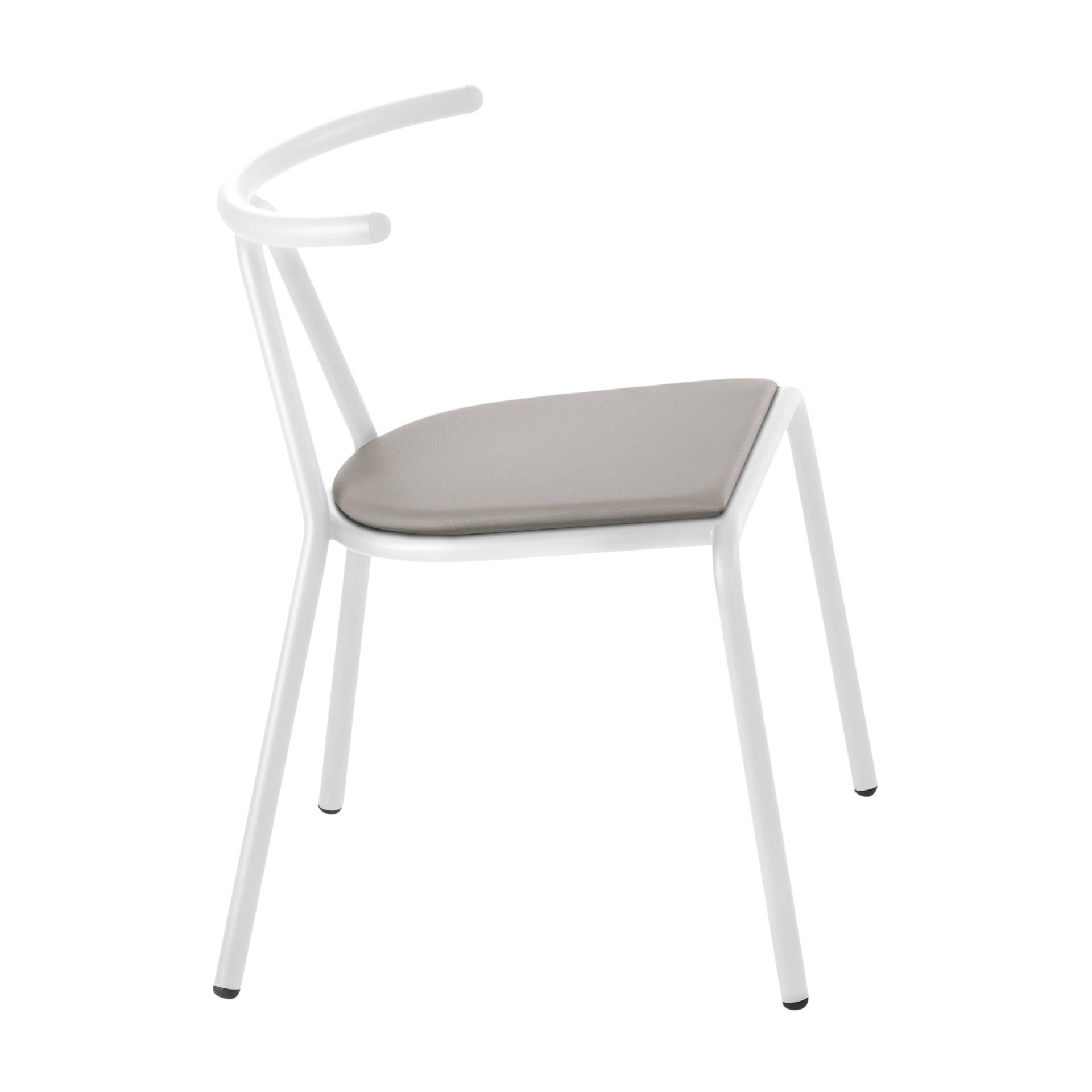 B-Line - Toro Stuhl Sitzfläche Platinum Flukso - grau/Sitzfläche: Platinum Flukso/Gestell weiß/BxHxT 55x73,5x54cm von B-Line